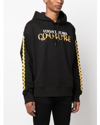 Sweat à capuche imprimé noir VERSACE JEANS COUTURE