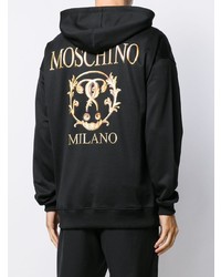 Sweat à capuche imprimé noir Moschino