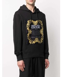 Sweat à capuche imprimé noir VERSACE JEANS COUTURE