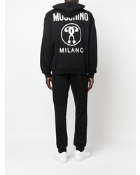 Sweat à capuche imprimé noir Moschino