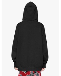 Sweat à capuche imprimé noir Gucci