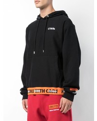 Sweat à capuche imprimé noir Heron Preston