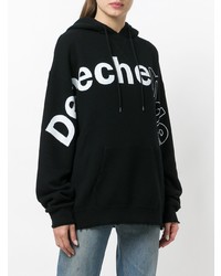 Sweat à capuche imprimé noir R13