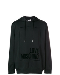 Sweat à capuche imprimé noir Love Moschino