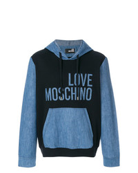 Sweat à capuche imprimé noir Love Moschino