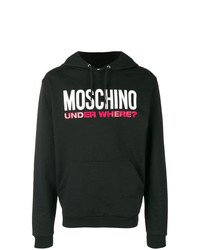 Sweat à capuche imprimé noir Moschino