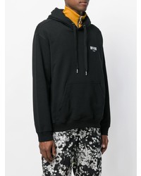 Sweat à capuche imprimé noir MSGM