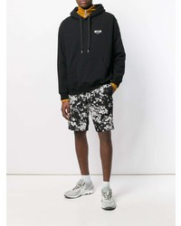 Sweat à capuche imprimé noir MSGM