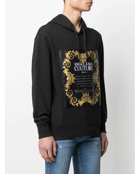 Sweat à capuche imprimé noir VERSACE JEANS COUTURE