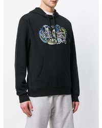 Sweat à capuche imprimé noir Kenzo