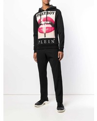 Sweat à capuche imprimé noir Philipp Plein