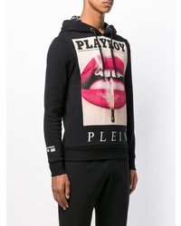 Sweat à capuche imprimé noir Philipp Plein