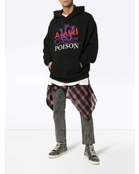 Sweat à capuche imprimé noir Amiri