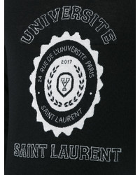 Sweat à capuche imprimé noir Saint Laurent