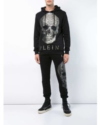 Sweat à capuche imprimé noir Philipp Plein