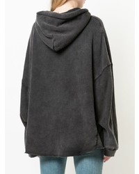 Sweat à capuche imprimé noir R13