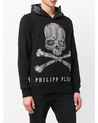 Sweat à capuche imprimé noir Philipp Plein