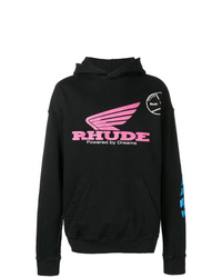 Sweat à capuche imprimé noir Rhude