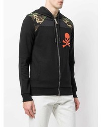 Sweat à capuche imprimé noir Philipp Plein