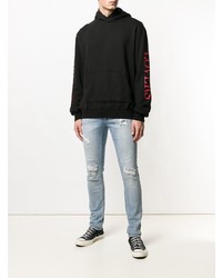 Sweat à capuche imprimé noir Amiri