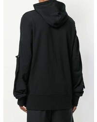 Sweat à capuche imprimé noir Ann Demeulemeester Blanche