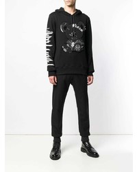 Sweat à capuche imprimé noir Philipp Plein