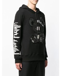 Sweat à capuche imprimé noir Philipp Plein