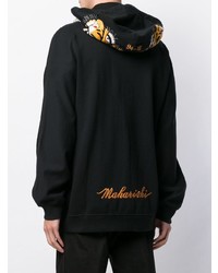 Sweat à capuche imprimé noir Maharishi