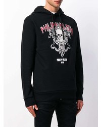 Sweat à capuche imprimé noir Philipp Plein