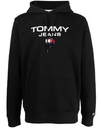 Sweat à capuche imprimé noir Tommy Jeans