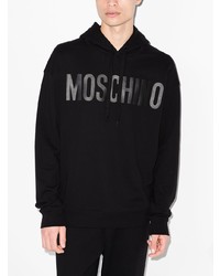 Sweat à capuche imprimé noir Moschino