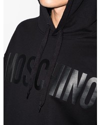 Sweat à capuche imprimé noir Moschino