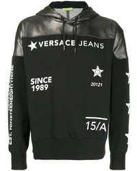 Sweat à capuche imprimé noir VERSACE JEANS COUTURE