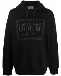 Sweat à capuche imprimé noir VERSACE JEANS COUTURE