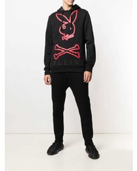 Sweat à capuche imprimé noir Philipp Plein