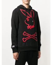 Sweat à capuche imprimé noir Philipp Plein