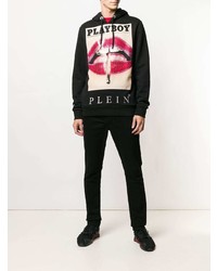 Sweat à capuche imprimé noir Philipp Plein