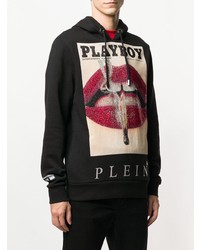 Sweat à capuche imprimé noir Philipp Plein