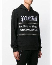 Sweat à capuche imprimé noir Philipp Plein