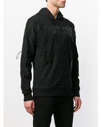 Sweat à capuche imprimé noir Philipp Plein