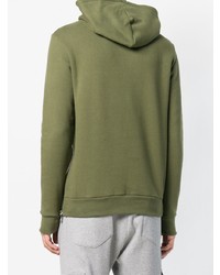 Sweat à capuche imprimé olive Balmain