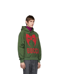 Sweat à capuche imprimé olive Gucci