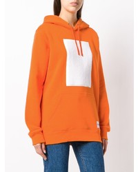 Sweat à capuche imprimé orange Calvin Klein Jeans