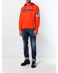 Sweat à capuche imprimé orange DSQUARED2