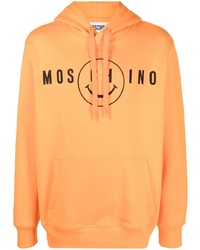 Sweat à capuche imprimé orange Moschino