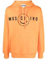Sweat à capuche imprimé orange Moschino