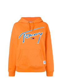 Sweat à capuche imprimé orange Tommy Jeans