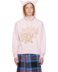 Sweat à capuche imprimé rose Charles Jeffrey Loverboy