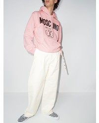 Sweat à capuche imprimé rose Moschino