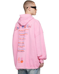 Sweat à capuche imprimé rose Balenciaga